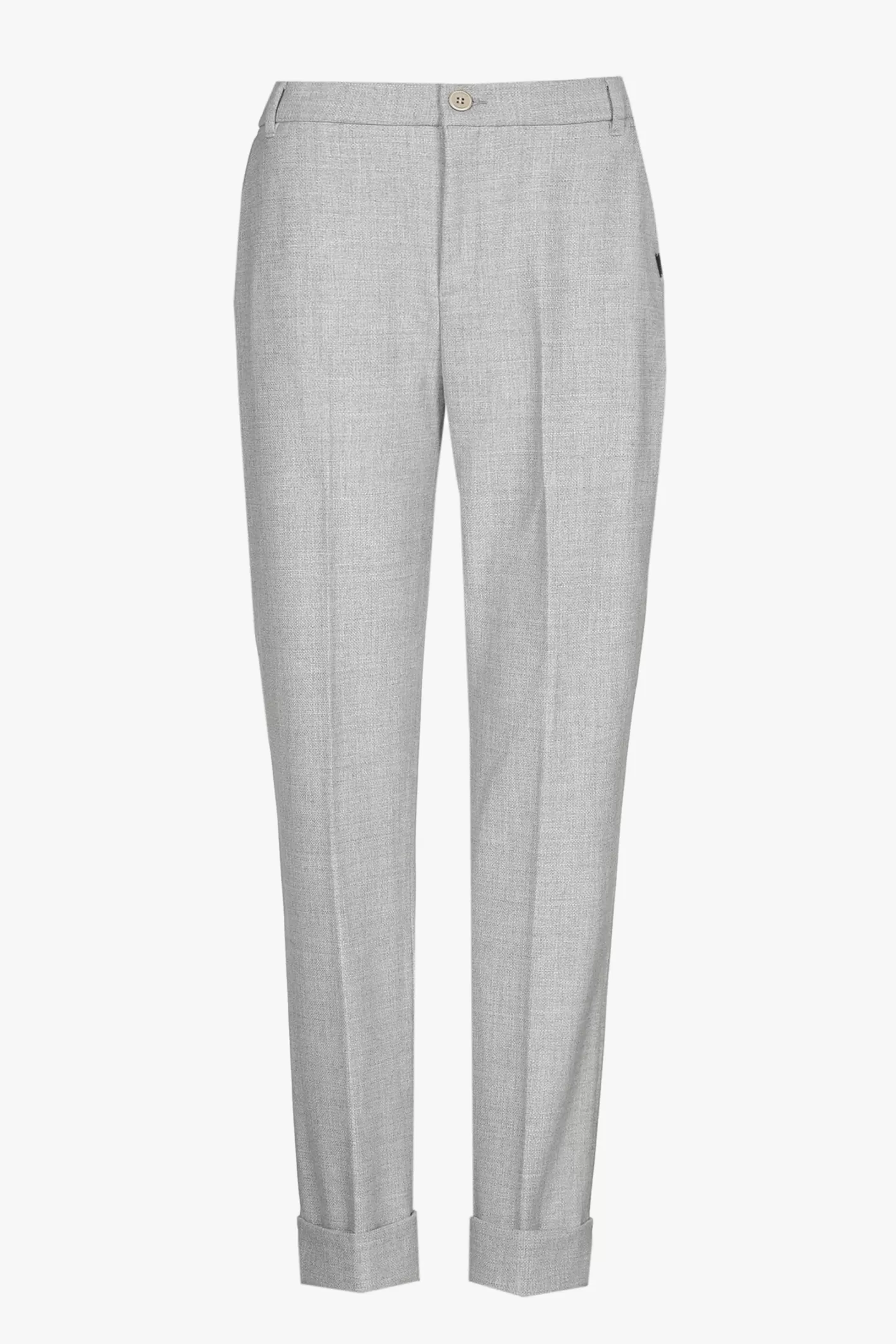 Femme Xandres Pantalon chino gris avec bord retourné