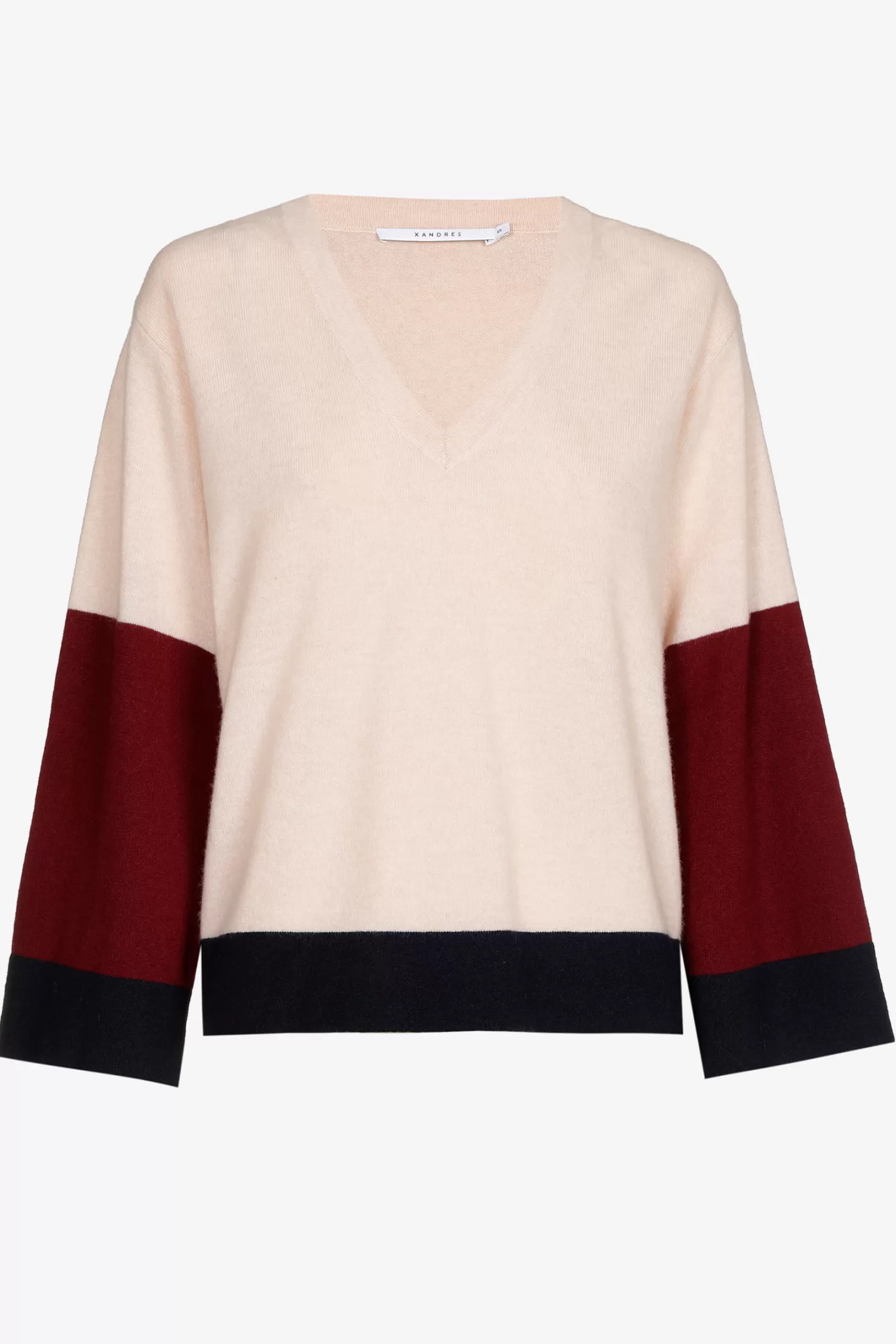 Femme Xandres Pull à couleurs contrastées avec col en V