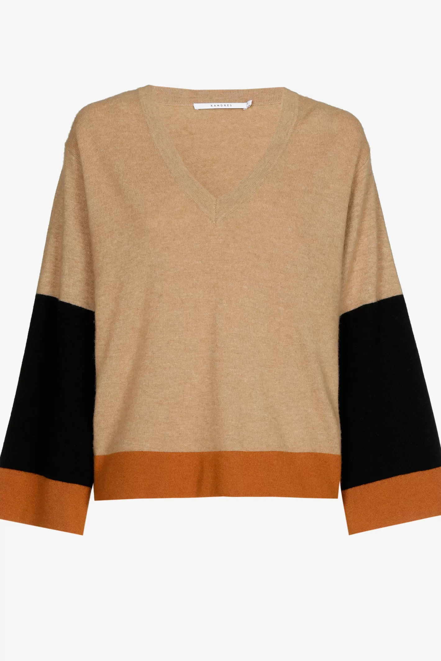 Femme Xandres Pull à couleurs contrastées avec col en V