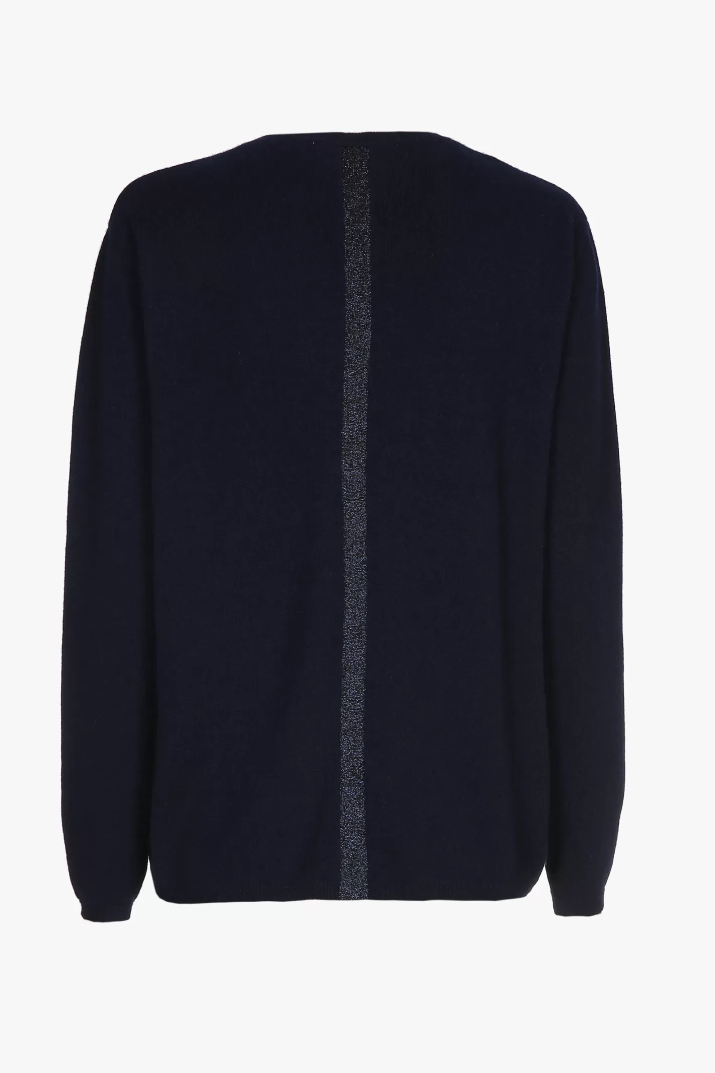 Femme Xandres Pull en cachemire bleu marine à col en V