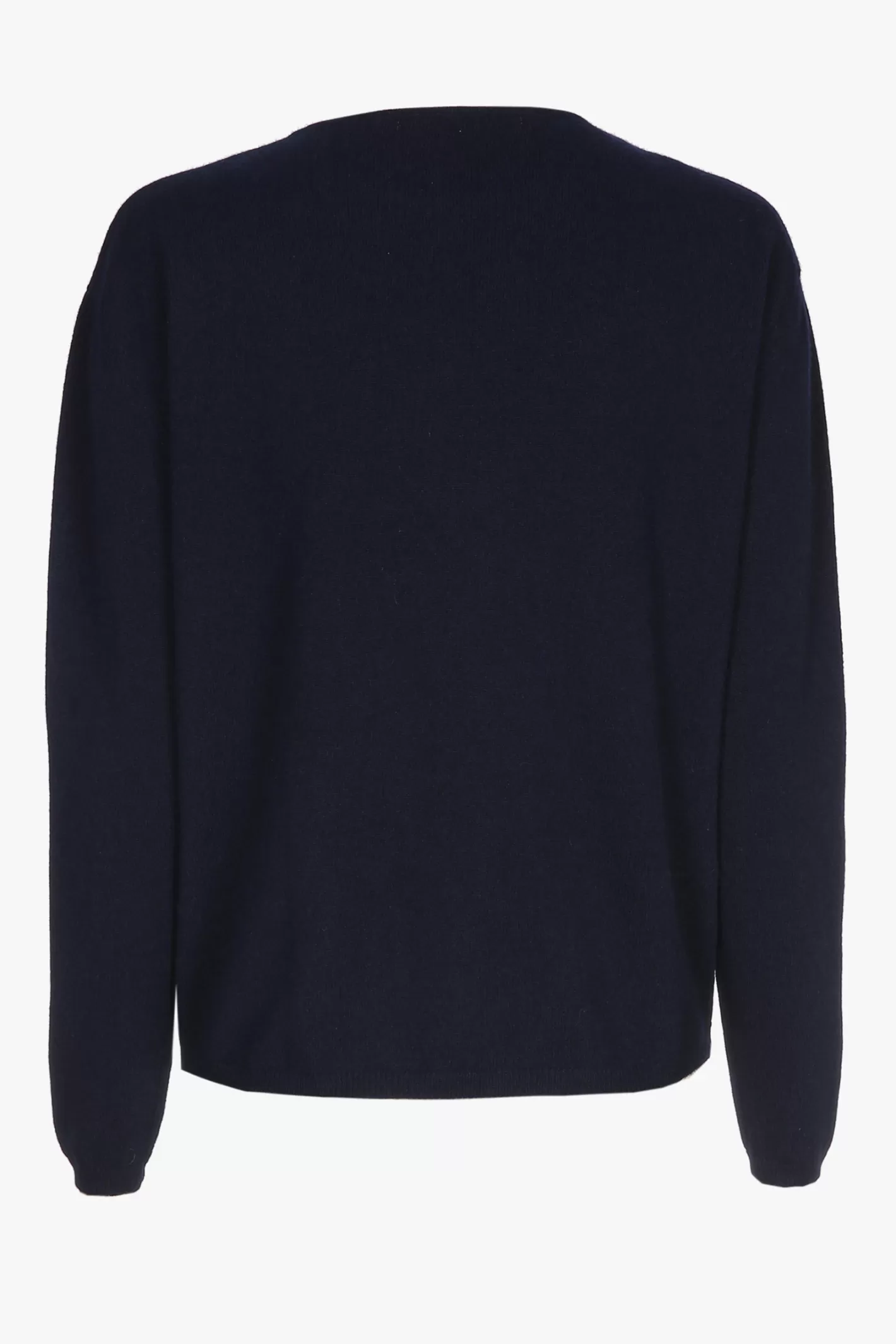 Femme Xandres Pull en cachemire bleu marine à col rond
