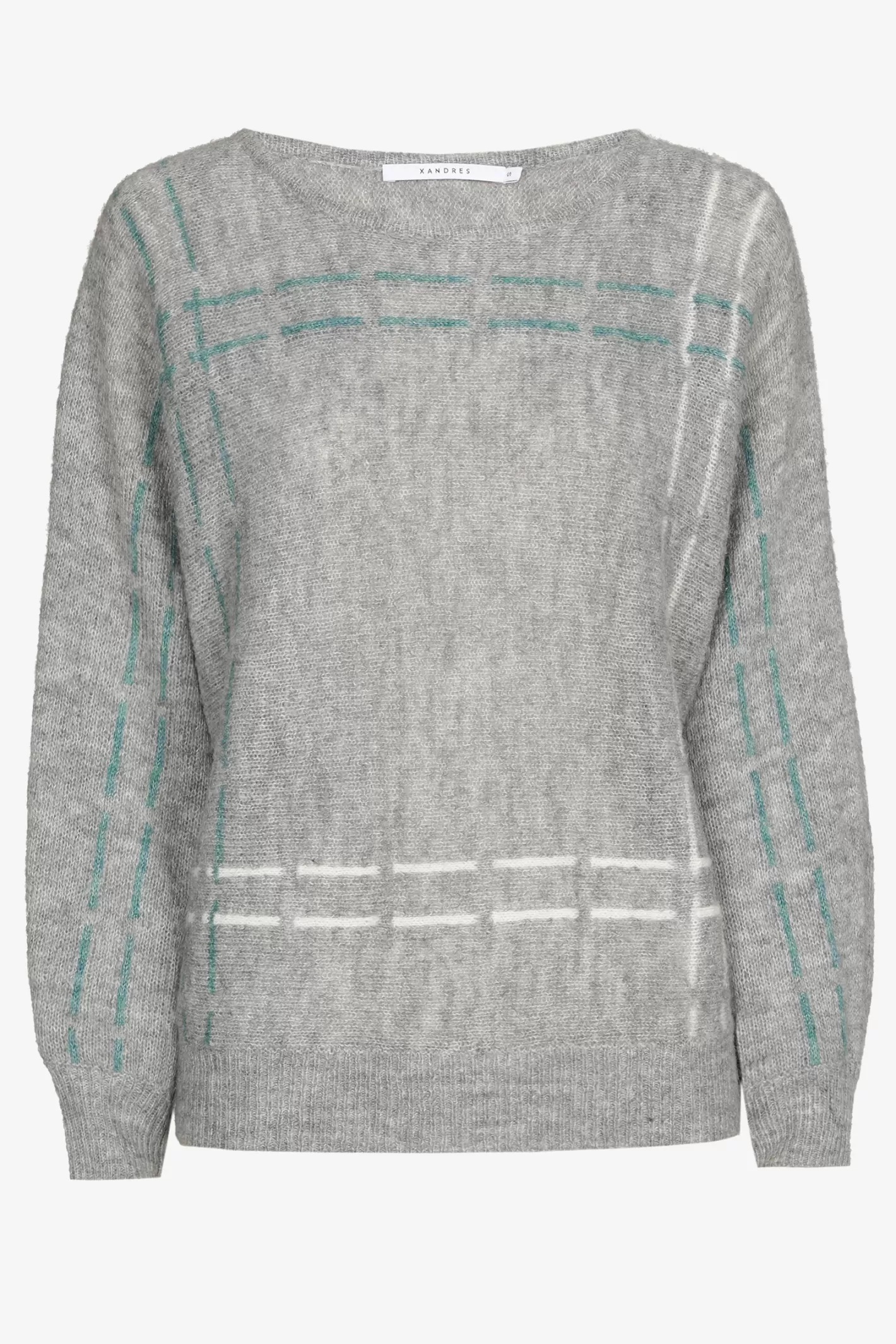 Femme Xandres Pull en mohair avec rayures tricotées