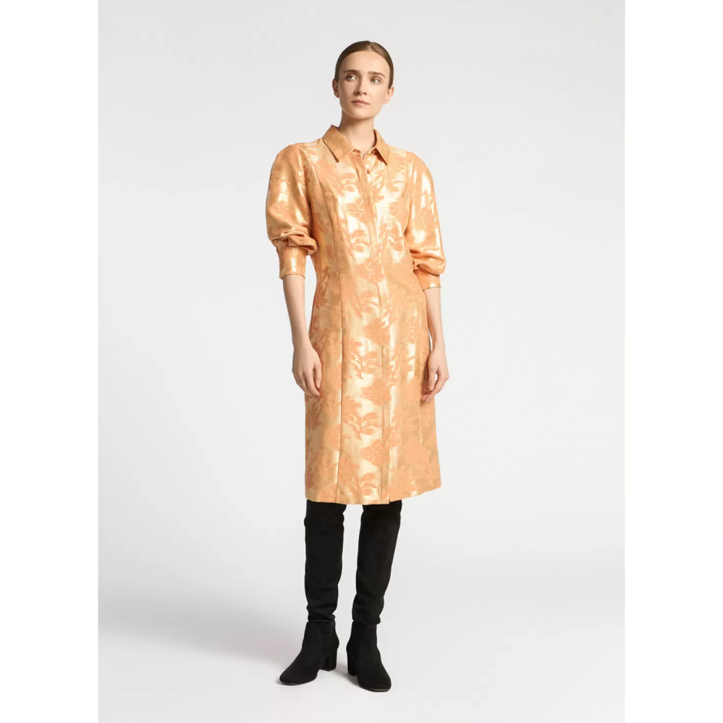 robe_en_jacquard__motif_floral_7-1.webp Femme Xandres Robe en jacquard à motif floral