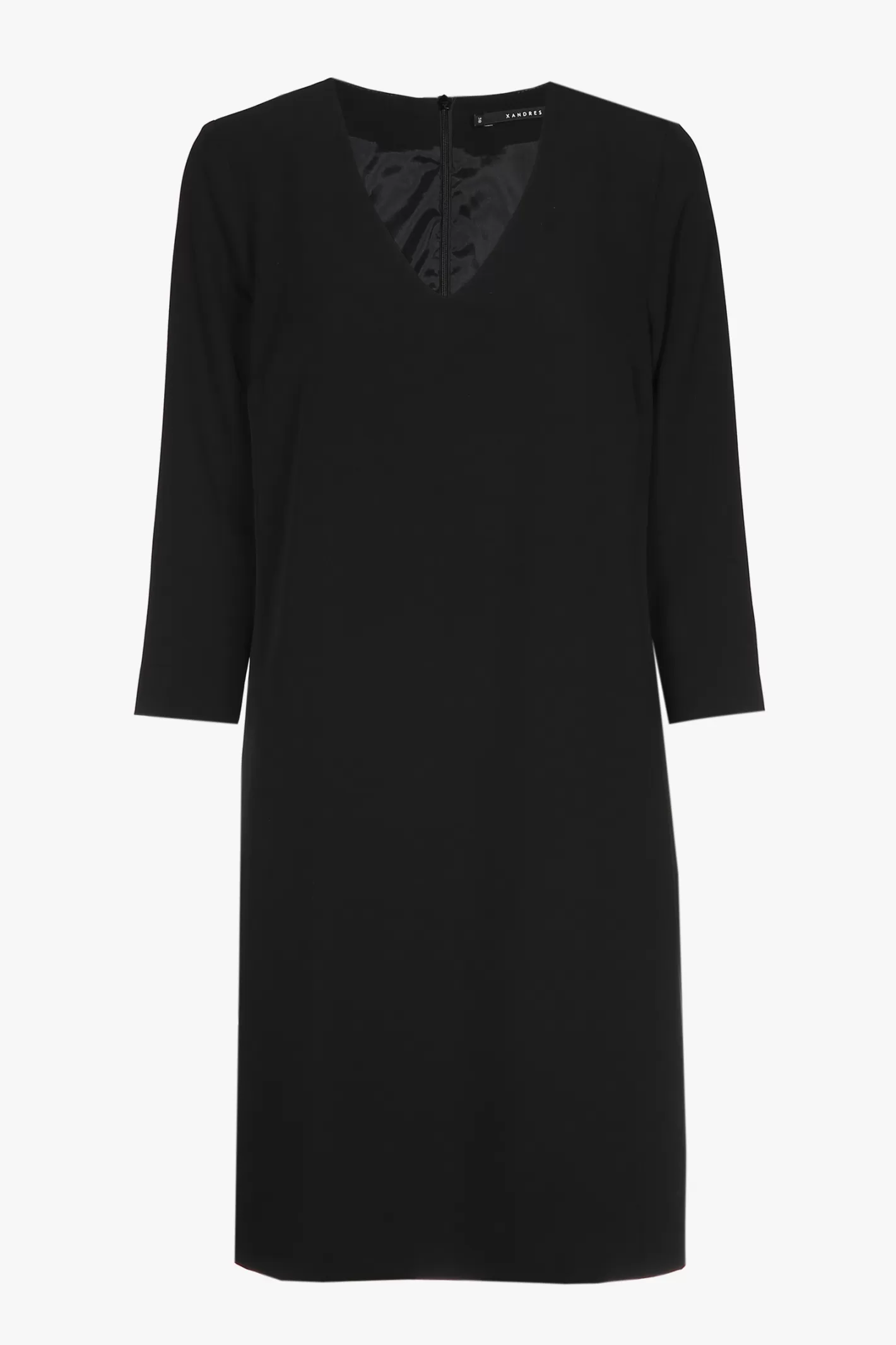 Femme Xandres Robe noire de coupe droite avec col en V