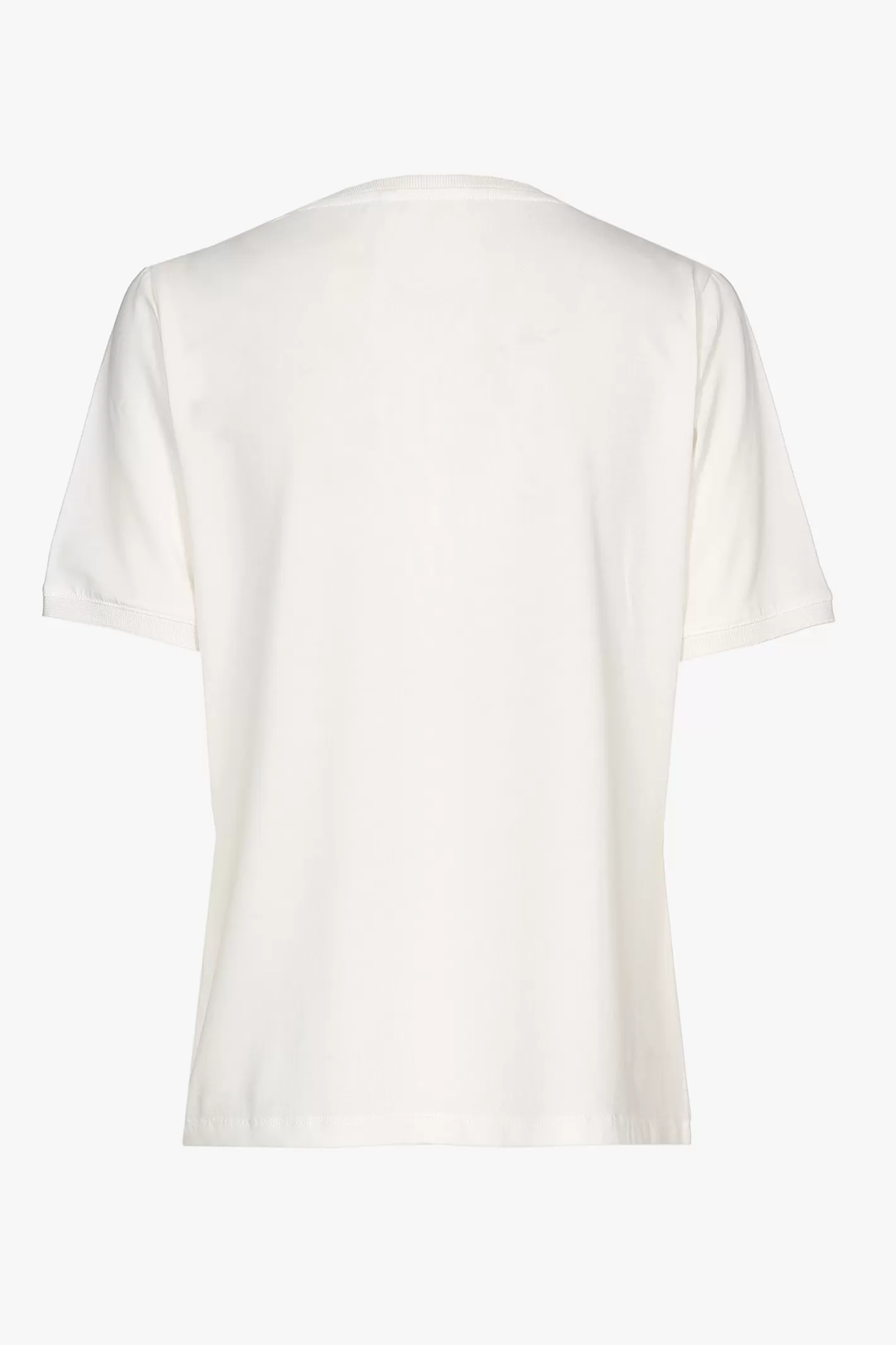 Femme Xandres T-shirt blanc cassé à manches courtes et col en V.