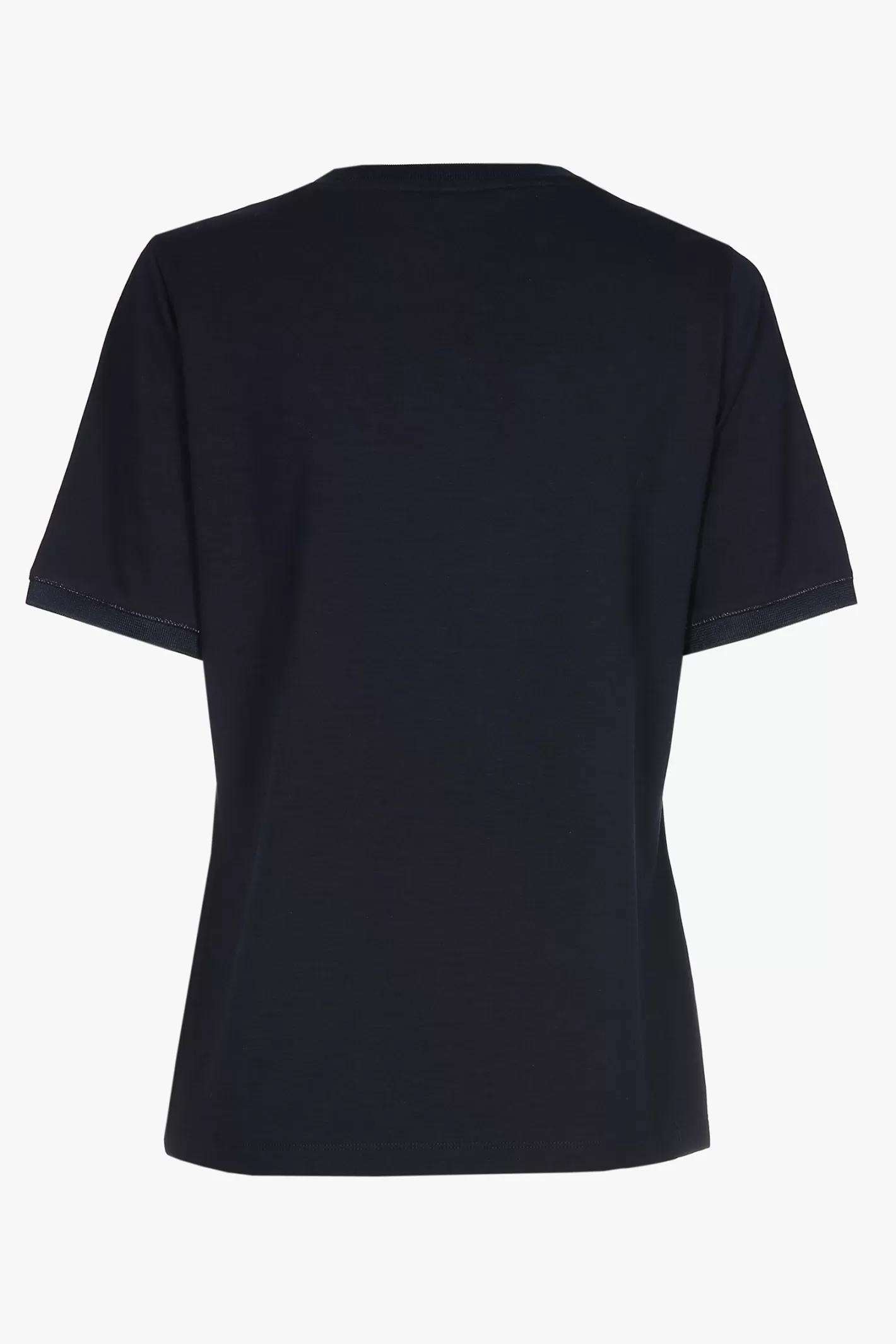 Femme Xandres T-shirt bleu marine à manches courtes et col en V.