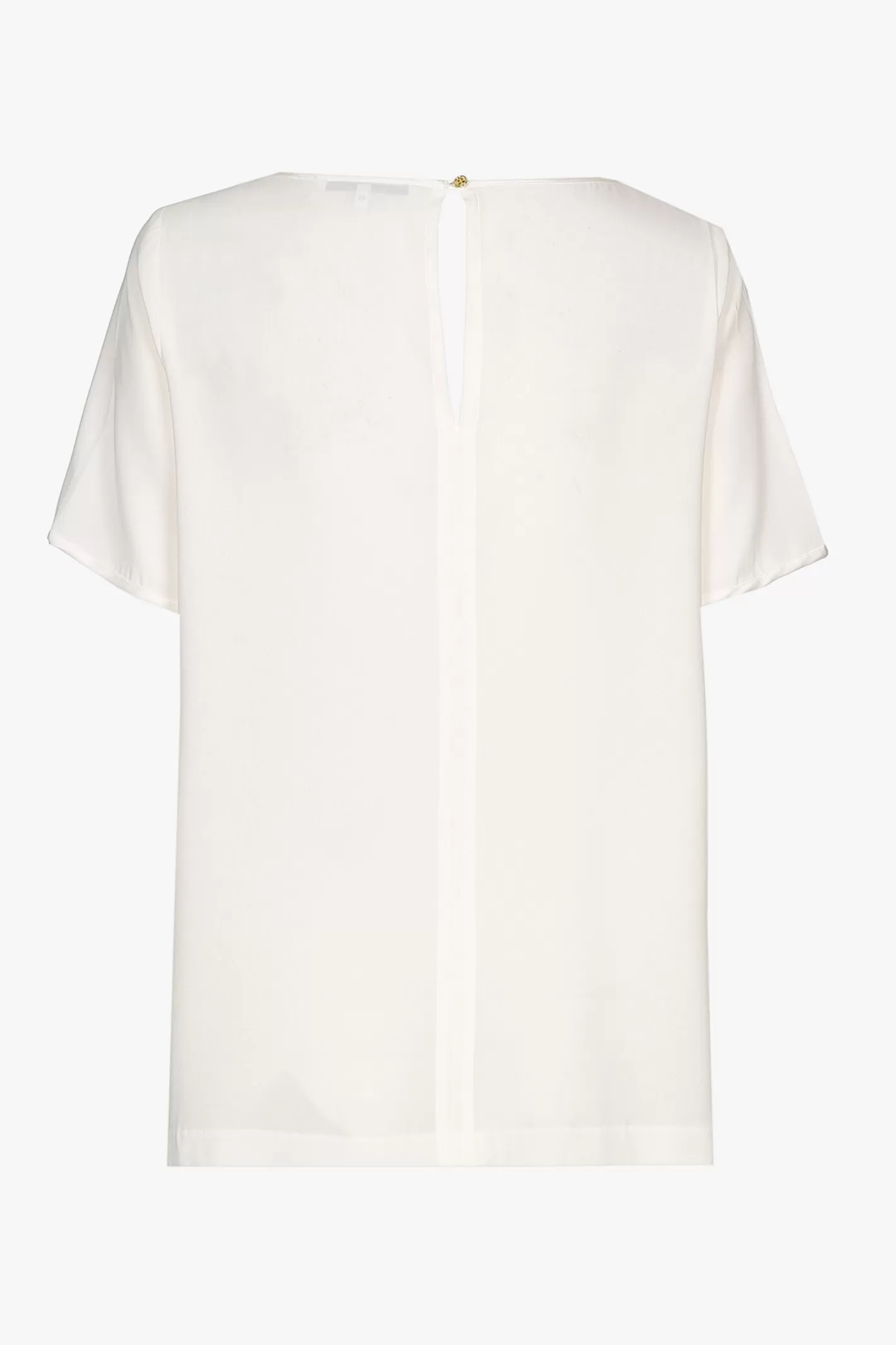 Femme Xandres T-shirt en soie blanc à manches courtes