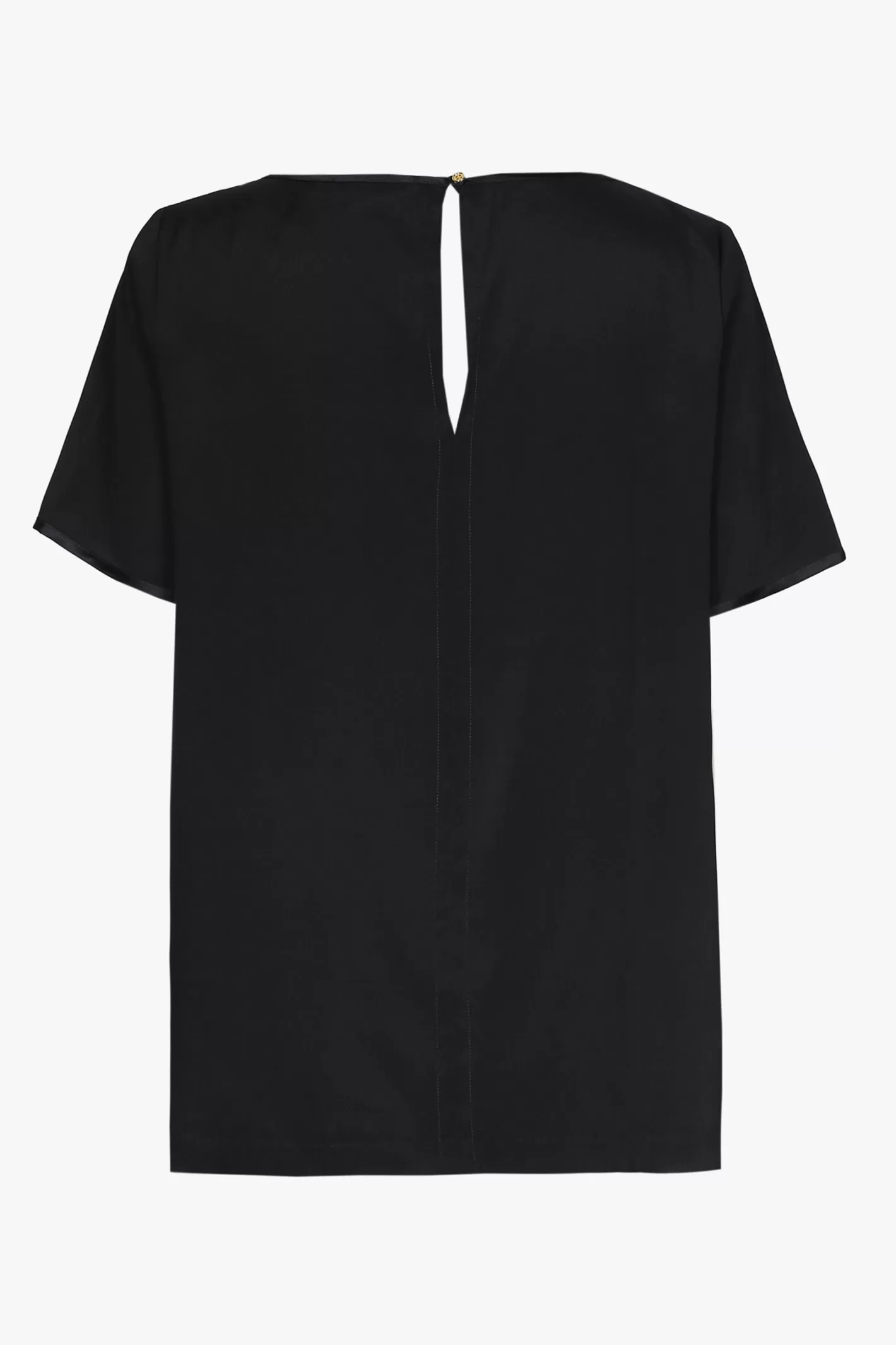Femme Xandres T-shirt en soie noir à manches courtes