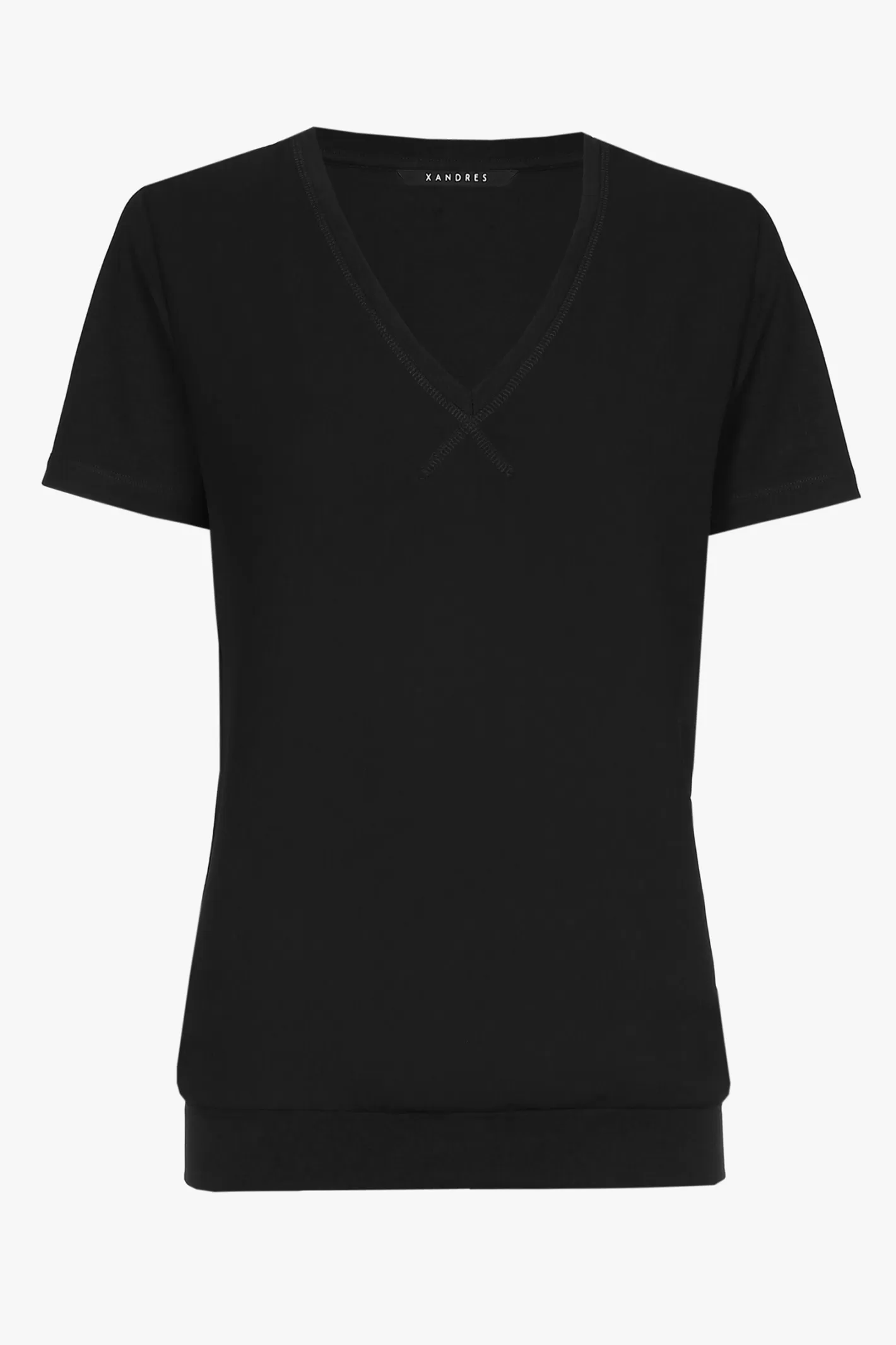 Femme Xandres T-shirt noir à col en V