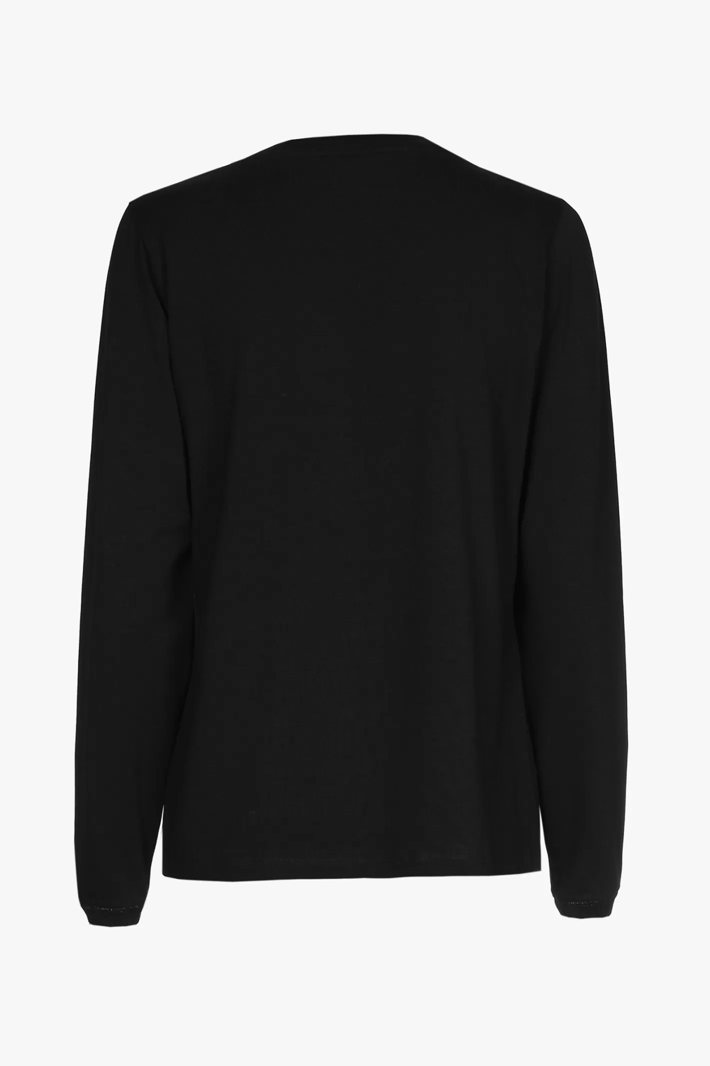 Femme Xandres T-shirt noir à manches longues et col en V.